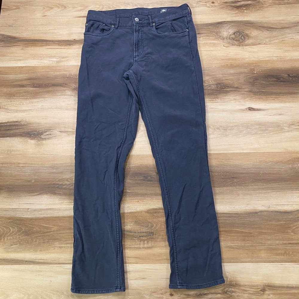 Faherty Brand 5-Pocket Chino Pants 32 Slim Straight Stretch Cotton Navy Modern